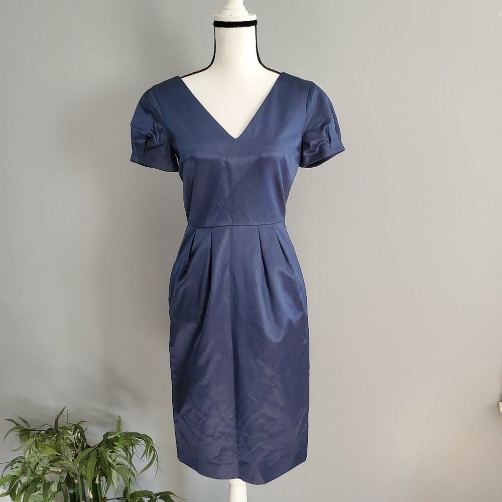 Whistles London Blue Sheath Pocketed Dress Size 4
